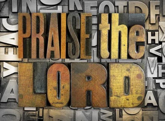 Picture of text saying Praise the Lord